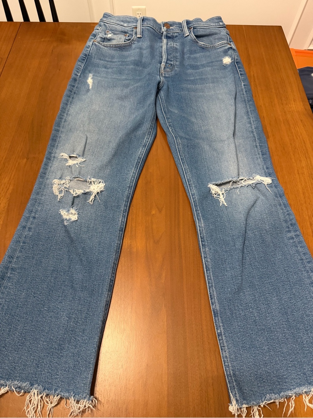 Mother The Tripper Ankle Fray in “play like a pirate” size 27